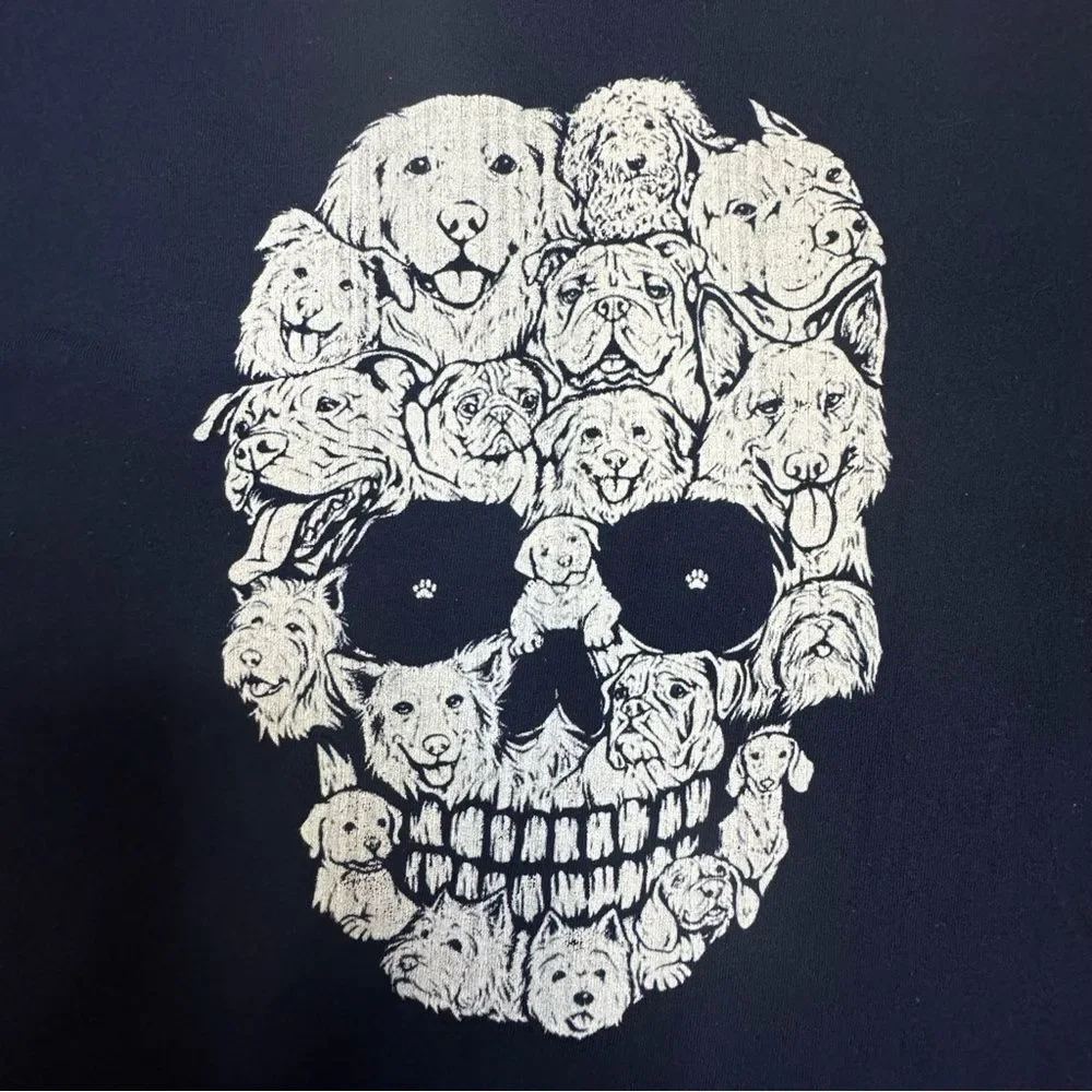 Delta Dog Skull Unisex Navy Short Sleeve Preshrunk Cotton T-Shirt Size Large - Picture 2 of 7